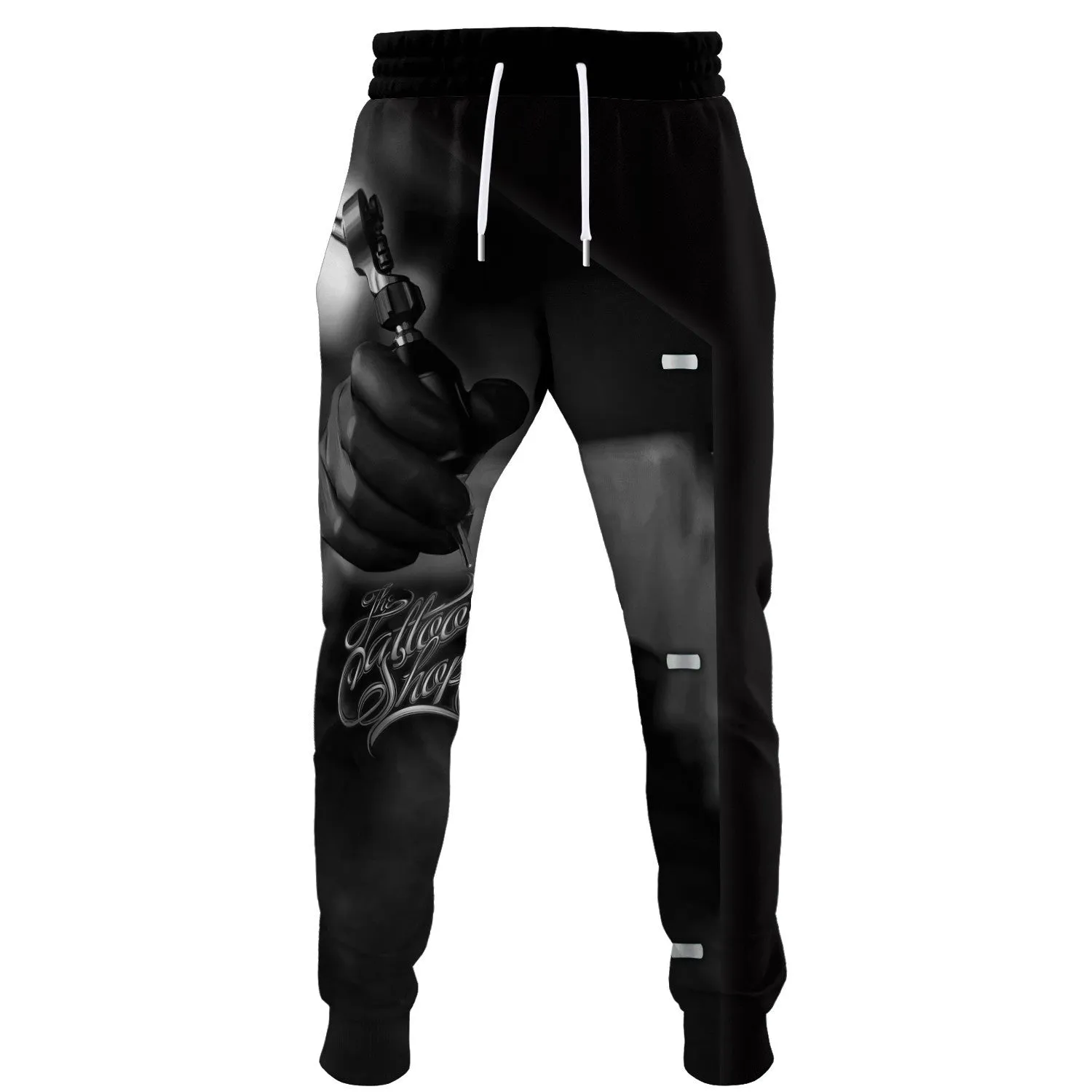 Dark Tattoo Machine Personalized Name 3D Sweatpants Tattoo Artist Jogger