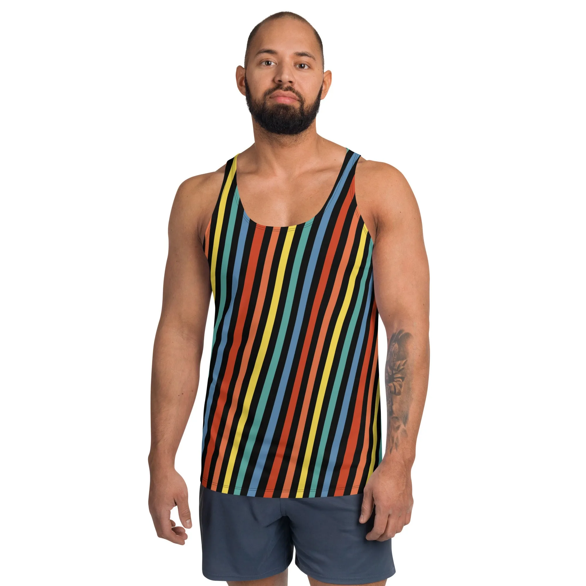 Mens Tank Top, Striped Festival
