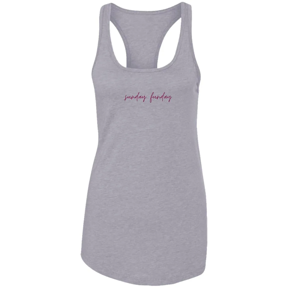 "Sunday Funday- BURGUNDY" Ladies Ideal Racerback Tank