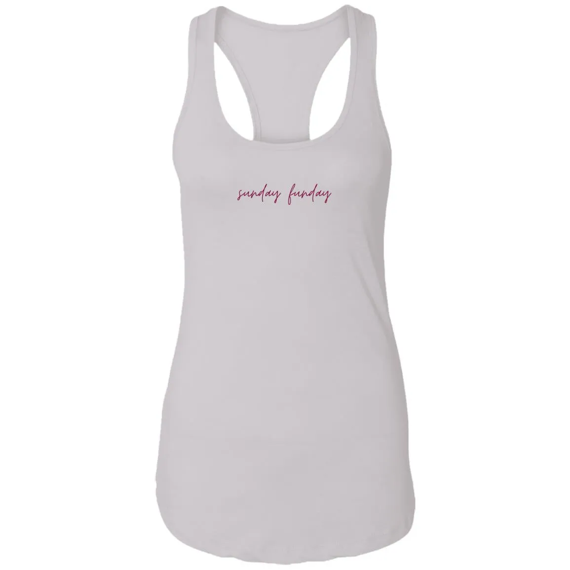 "Sunday Funday- BURGUNDY" Ladies Ideal Racerback Tank