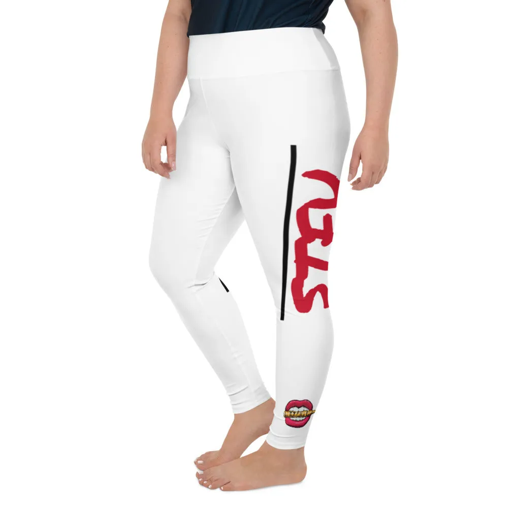 STFU Classic Logo Plus Size Leggings - White