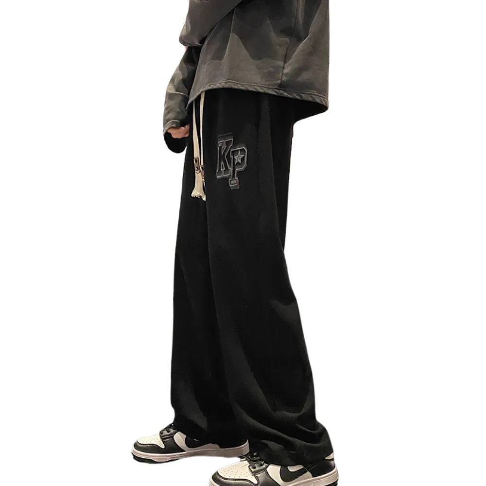 Vintage Letter Embroidery Sweatpants